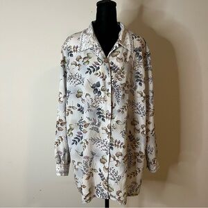 Allison Daley Long-Sleeved, Button-Down Vintage Blouse, Fall Pastel 18W